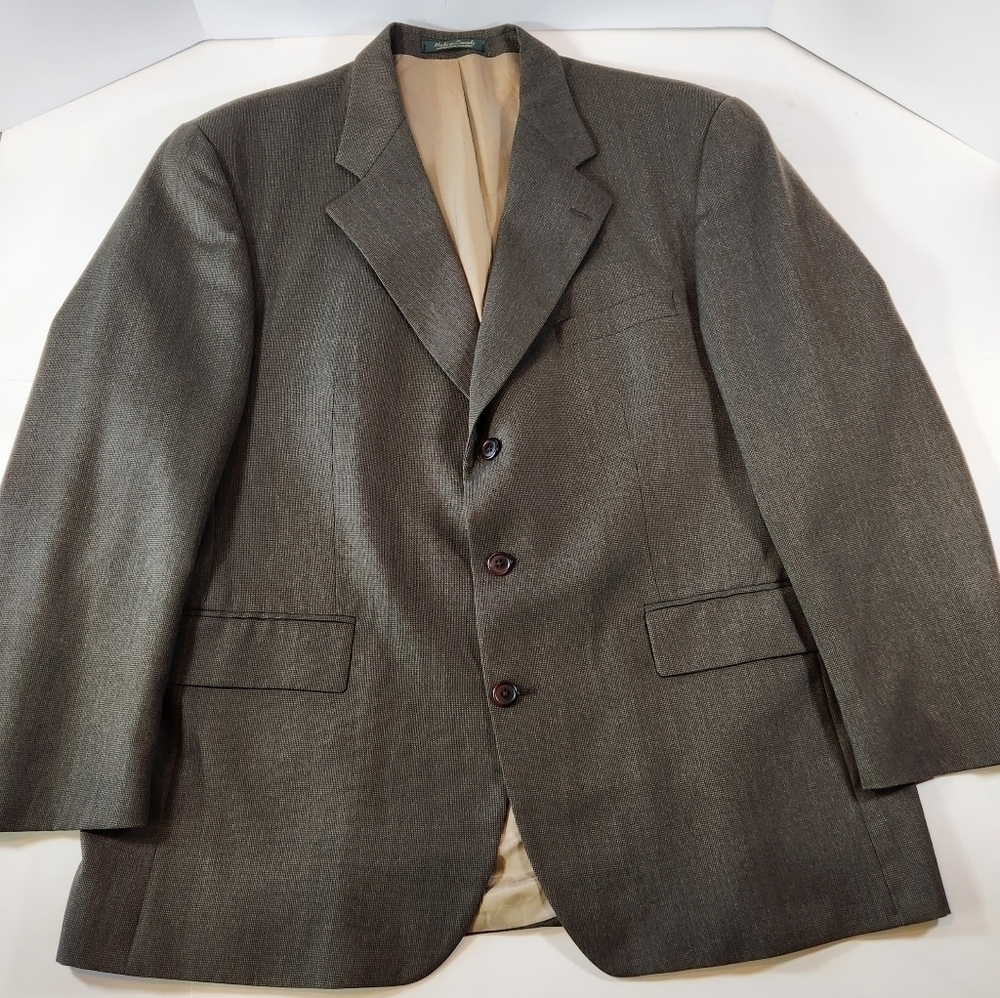 VTG Chaps Ralph Lauren Men’s 46R Brown Wool Tweed Sport Coat Blazer Suit Jacket - Picture 7 of 12